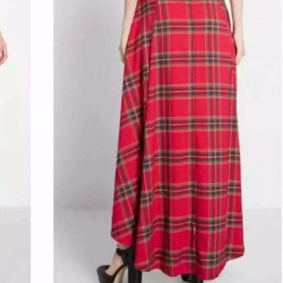 NWOT Modcloth X Collectif red plaid holiday dress, Size Small, US Size 6 - Picture 5 of 5